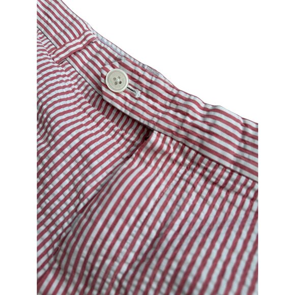 BROOKS BROTHERS Men's Red White Seersucker Striped Shorts Size 38 - Picture 8 of 9